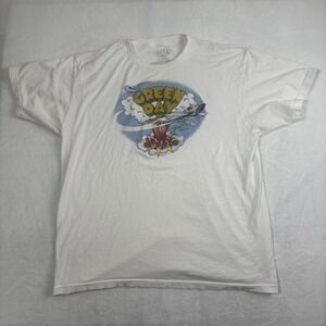 Green Day Dookie White Short Sleeve Graphic Shirt Band Tee Men's XL